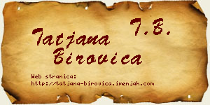 Tatjana Birovica vizit kartica